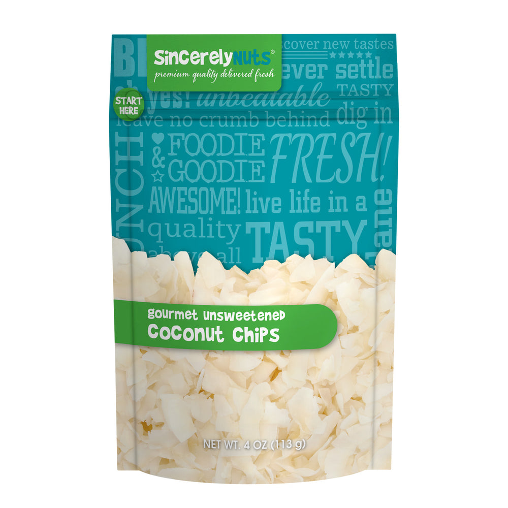 Gourmet Unsweetened Coconut Chips 4 Oz. (12 Pack)