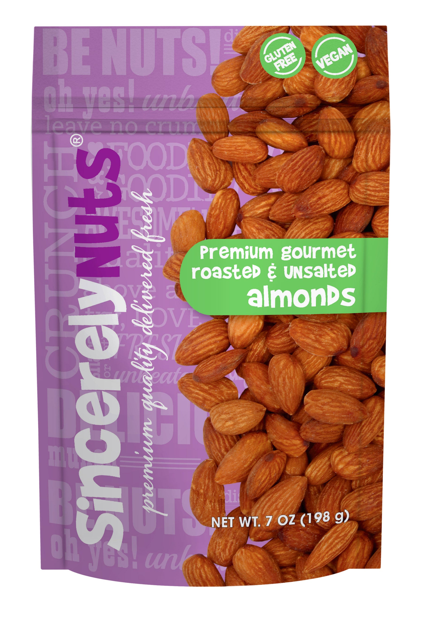 Roasted & Unsalted Almonds 7 Oz. (12 Pack) – The Nuts Shop