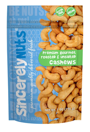 Roasted & Unsalted Cashews 7 Oz. (12 Pack)