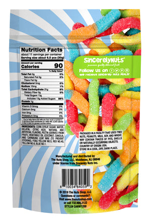 Assorted Neon Sour Worms 15 Oz (12 Pack)