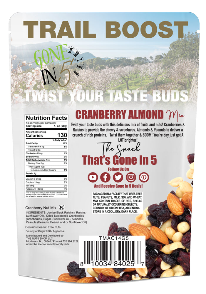 
            
                Load image into Gallery viewer, Cranberry Almond Mix 14 Oz. (12 Pack)
            
        