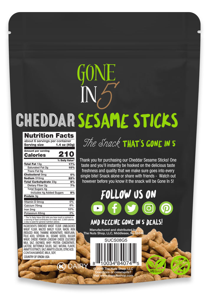 
            
                Load image into Gallery viewer, Cheddar Sticks 8 Oz. (12 Pack)
            
        